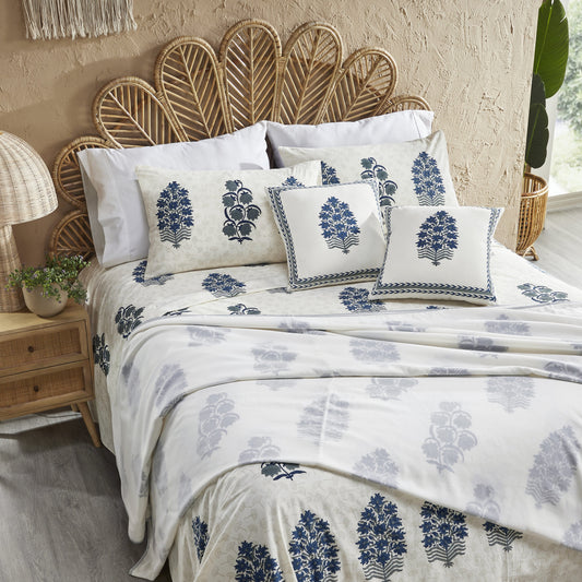 ARECA BLOCK PRINTED BEDSHEET SET