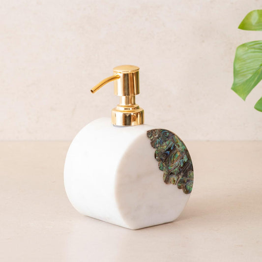 Abalone Shell White Marble Soap Dispenser