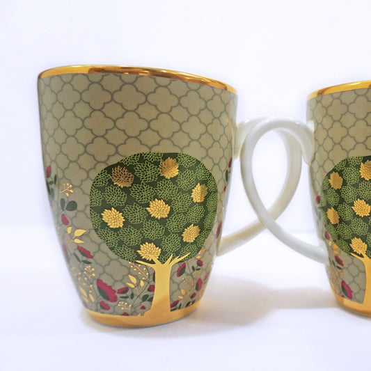 Coffee mugs with 24k gold finish