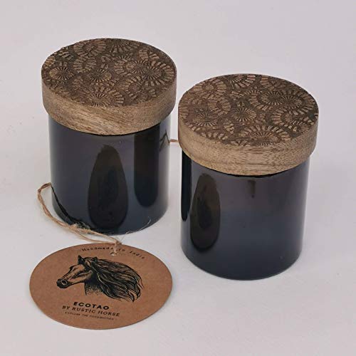 Artsy Wild Poppies Storage Jar 100 ml | Kitchen Organizer | Glass Jars for Storage - Set of 2