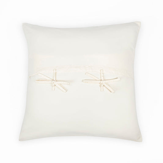 Back view of white cushion cover