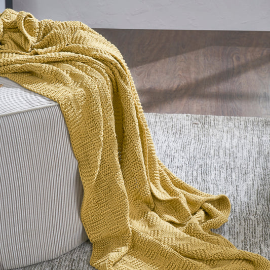 Ripe Throw Blanket | Yellow Sofa Throw | Cotton Blanket for Summer