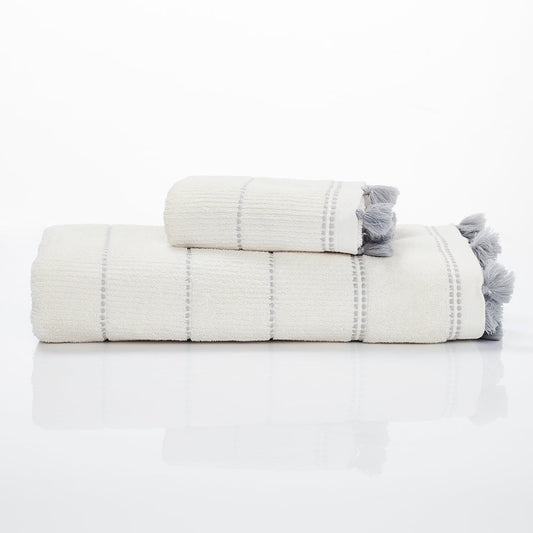 Hand and bath towels with tassels