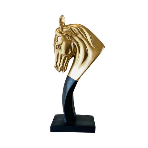 Black and Gold Horse Showpiece