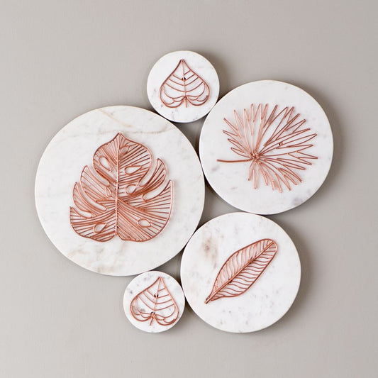 Marble Disk Cluster Wall Decor | Decorative Wall Plates for Living Room