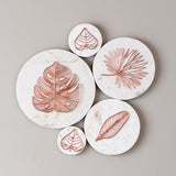 Cluster Marble disk white and rose gold 3d wall decor