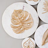 Cluster Marble disk white and gold wall decor