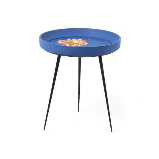 Lotus print table in blue color