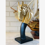 Black and Gold Stallion Sculpture