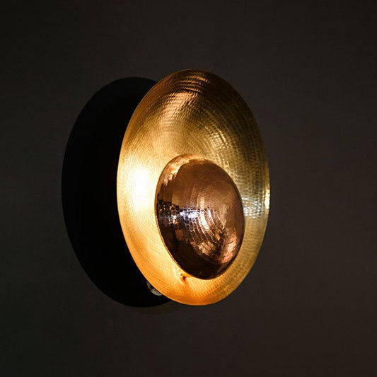 Isometric view of Brass wall sconce