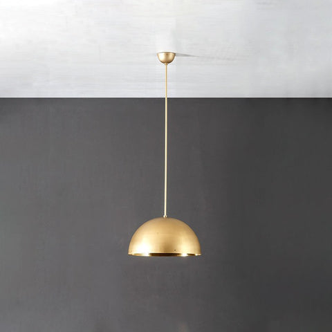 brass dome pendant light suspended