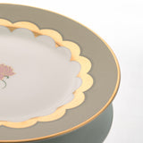 close up of Pichwai ceramic dinner plates