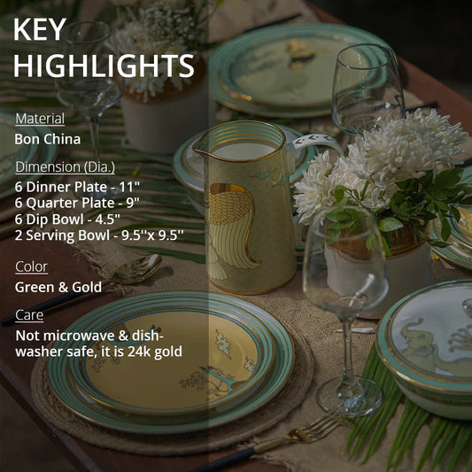 key highlights of 24k gold plated Dinnerware