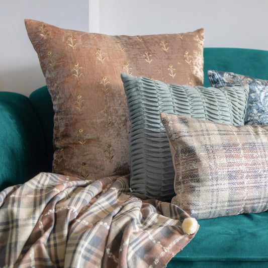 Plush velvet cushion cover for sofa