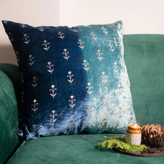 Teal Velvet Cushion Cover For Sofa