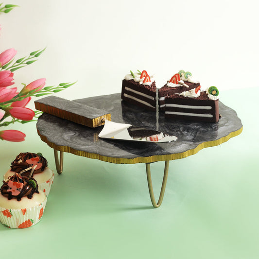 Granite Texture Cake Stand | Birthday Cake Stand & Server Set