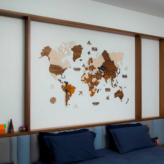 Wall World Map 3D