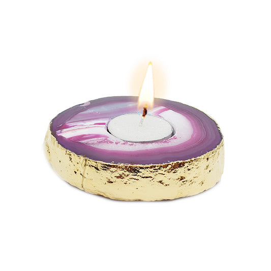 Tealight Candle Stand with Gold plated edges
