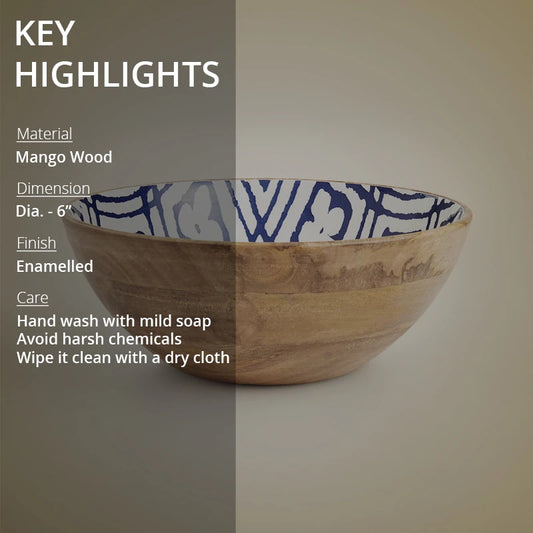 key highlights of tie-dye serving bowl