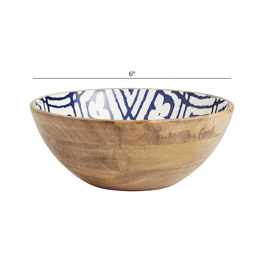 blue and white wood serving bowl dimensions