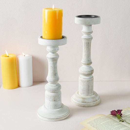 White votive candle stand set