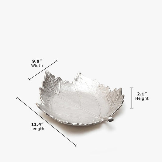 Dimensions of Maple Leaf Silver Decorative Trays