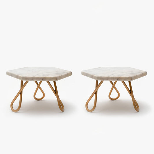 Geometrical White Cup Cake Stand (Set of 2)