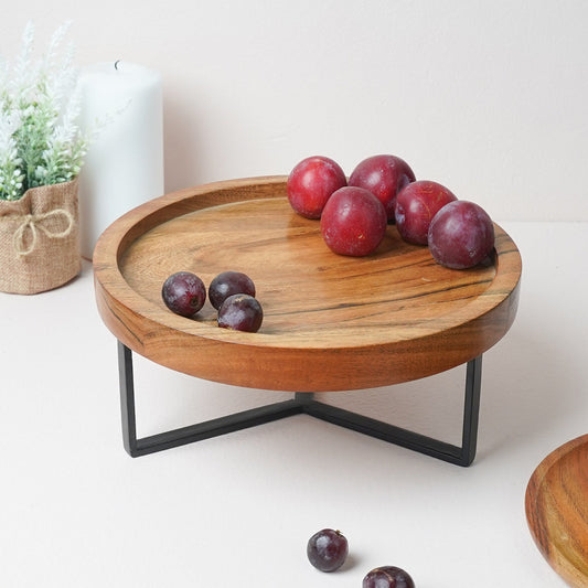 Rustic Country Wooden Cake Stand | Single Tiered Dessert Stand