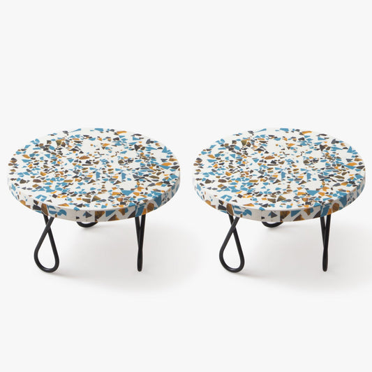 Mosaic Candyland Cake Stand (Set of 2) | Multicolored Dessert/Pizza stand