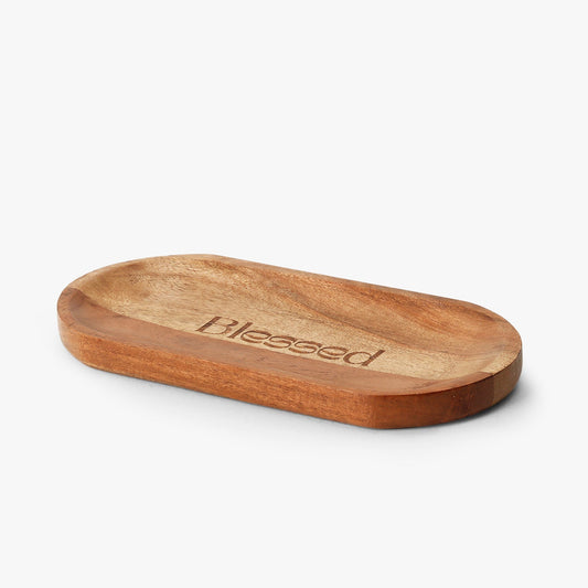 Scripted Blessed Wooden Serving Tray