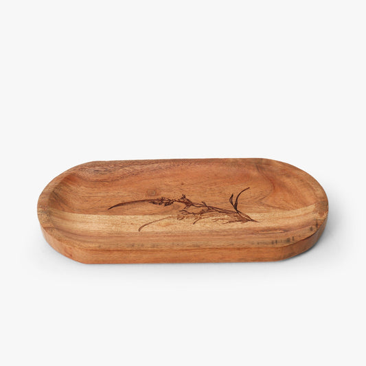 Botanical Bliss Wooden Serving Tray