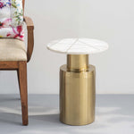 Cairo Modern Side Table with Marble Top