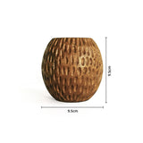 Carved Spherical Wooden Planter Dimensions
