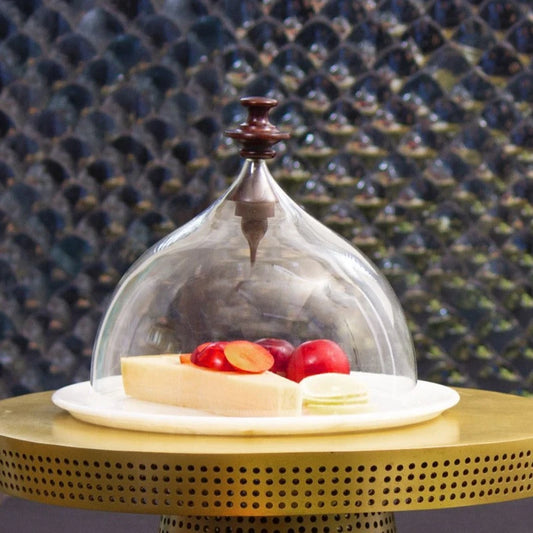 Dome Glass Cloche With Marble Base