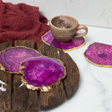 Pink Agate coasters