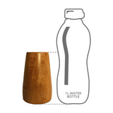 Size comparison of desk planter with bottle