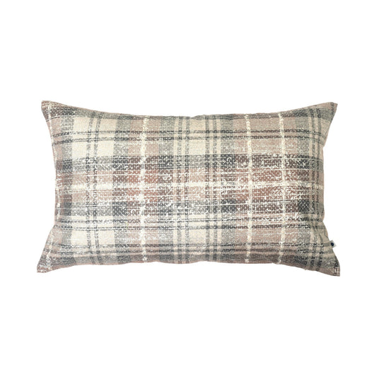 Brown Metallic Check rectangle pillow