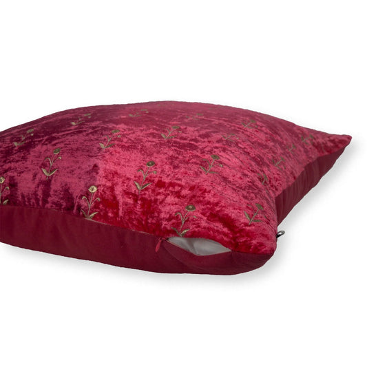 Embroidered Cushion Cover - Plum