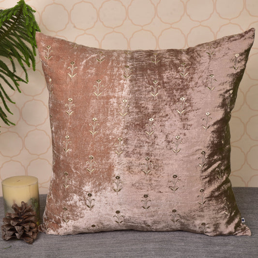 Ombre Cushion Cover 16x16 Inches | Plush Velvet Cushion Cover - Beige