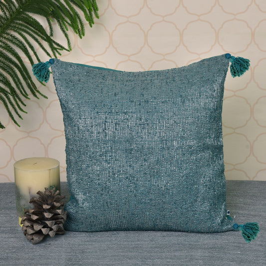 Handwoven Metallic Cushion Cover