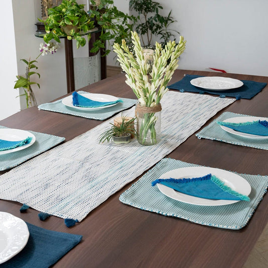 Light blue cotton table napkins