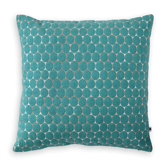 Throw pillow in cyan color