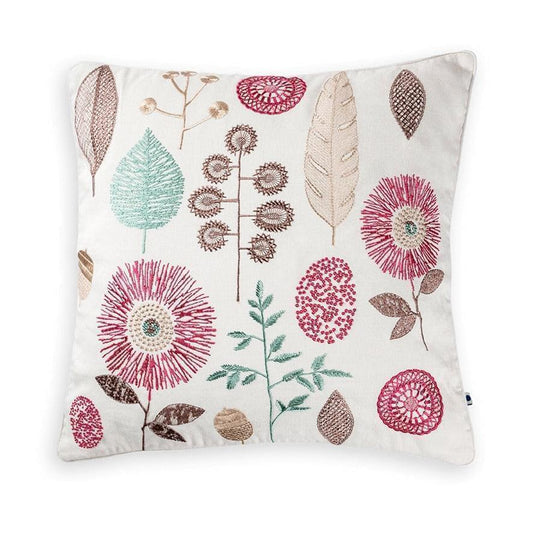 Machine woven floral design throw pillow