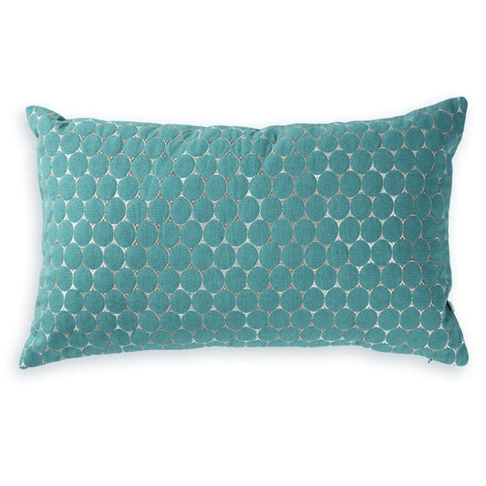 Rectangular pillow in circle design