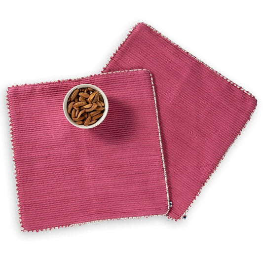 Pink table mats with rib design