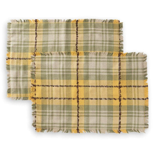 Set of two cotton table mats