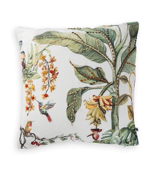 Floral throw pillow cover in square shape