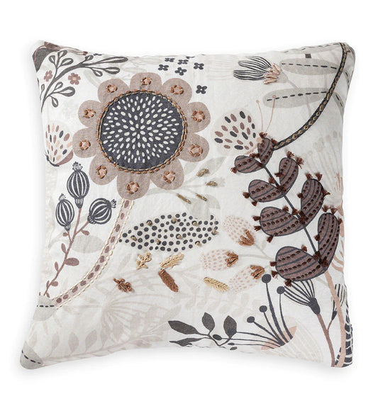 Floral cushion with white background