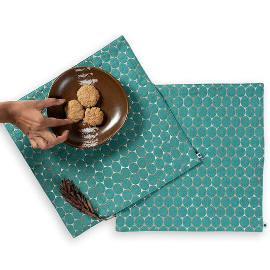 Set of two table napkins with circle design