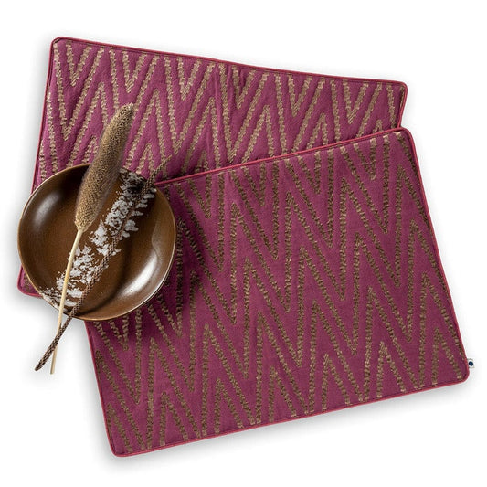 Set of two table napkins in imperial purple color